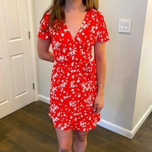 J crew orange wrap dress
